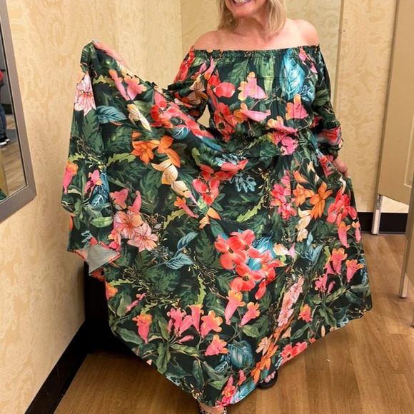 Rachel Zoe Tropical Print 2 Piece Top & Full Maxi Skirt. Size Medium. NWT. - Picture 1 of 12